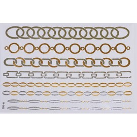 Gold Silver | (RSVP) Jewelry Flash Tattoo Stickers 083, 21x15 cm