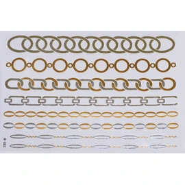 Gold Silver | (RSVP) Jewelry Flash Tattoo Stickers 083, 21x15 cm