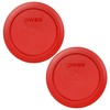 Pyrex 7200-PC 2 Cup Poppy Red Round Plastic Food Storge