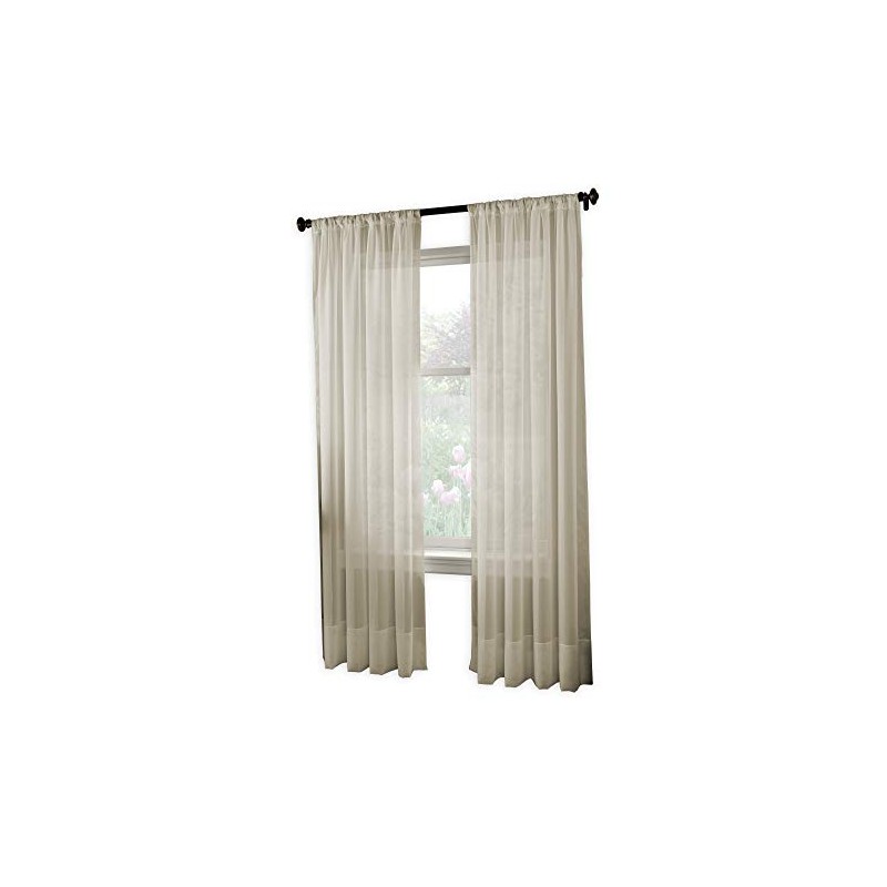 Curtainworks Soho Voile Sheer Curtain Panel, 59" by 95", Oyster