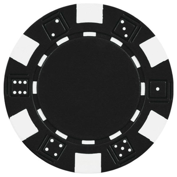 DA VINCI 50 Clay Composite Dice Striped 11.5 Gram Poker Chips, Black