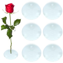 QSYZAIL 6 Pcs Clear Plastic Flower Frog - 2.76" Floral Arrangement Holder with Three-Suction-Cup Design | Vase Organizer for Wedding,Home Decor,Japanese Ikebana | Durable Floral Pins (2.76 Inch)