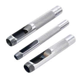 3Pcs Silver Grommets Hole Punch, Steel Hollow Leather Punch Set, (1/4, 3/8, 1/2 inch) is an Original Accessory for The ASDFGHT Grommet Tool Kit, Grommet Kits, Hole Punches