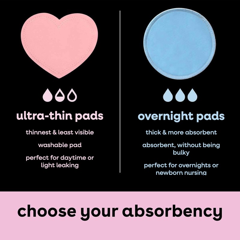 Bamboobies Overnight Nursing Pads, Ultra-Soft Velour, Reusable and Washable for