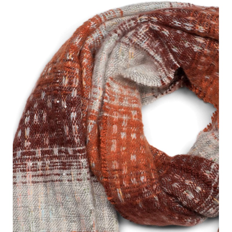 styleBREAKER 01017114 Women's Scarf with Stripes Web Pattern, Sequins and