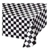 Creative Converting Plastic Banquet Table Cover, Black Check - 108x54in