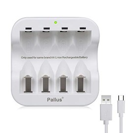 Rechargeable AA and AAA Battery Charger 4 Bay USB High-Speed Charging for Rechargeable Batteries, No Adapter