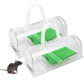 Live Trap for Mouse, Mouse Trap, Set of 2, Animal-Friendly Hygienic Mouse Trap with Double Doors, Innovative Highly Sensitive Live Trap Mouse, Quick Release Output, No Contact with Mice, Transparent