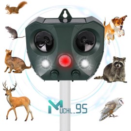 Outdoor Solar Ultrasonic Power Pest Animal Repeller Repellent Garden Cat Dog Fox