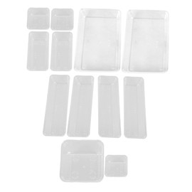 Levemolo 13pc Desk Drawer Organizers Storage Boxes for Cutlery Makeup Plastic Storage Bins Dividers