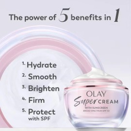Olay Super Cream Ultra Lightweight Facial Moisturizer Sunscreen - SPF 30 - 0.5oz