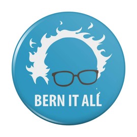 Bern It All Bernie Sanders Burning Democrat Pinback Button Pin