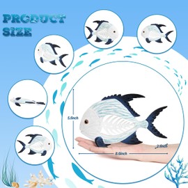 Leekung Coastal Fish Figurines for Home Decor,Resin Fish Statue for Beach Decoration,Sea Beach Coastal Decorations Themed,Table Desk Shelf Decor Statue for Bathroom Bedroom Office,Modern Decor Gifts