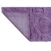 Purple Washable Bathroom Rugs Size 21"x54", Beautiful Dainty Roses Floral