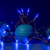 YULETIME Blue LED Christmas Lights with Brown Wire, 66 Feet