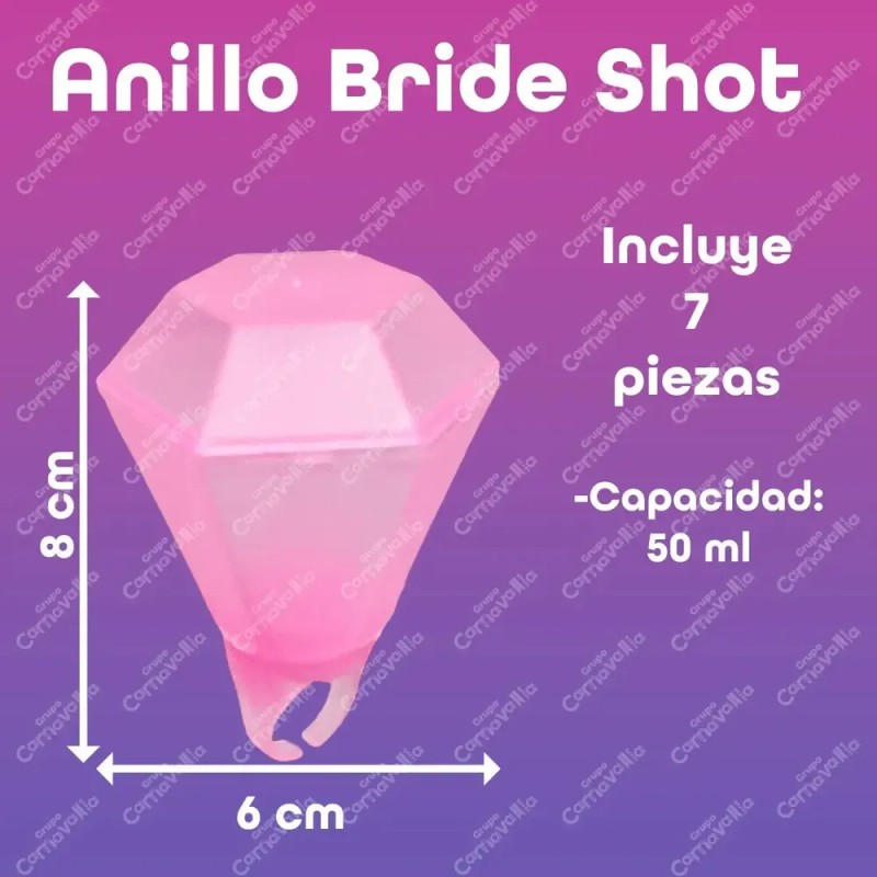 Anillo Shot Tequilero Diamante Despedida Soltera Bride Fiest Rosa
