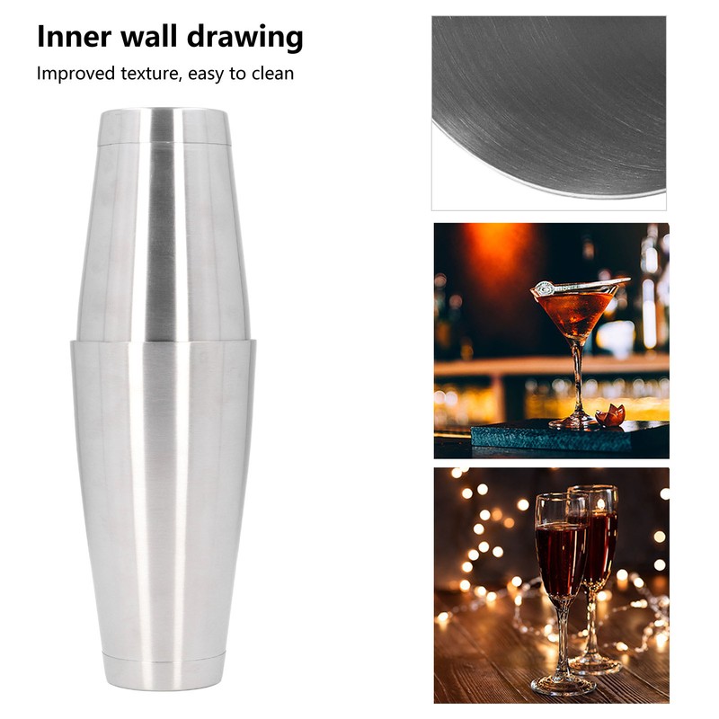 Cocktail Shaker Cup Kit Stainless Steel Bartender Shaking Tins Bartending