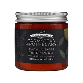 Farmstead Apothecary 100% Natural Anti-Aging Face Cream with Jojoba Oil, Lemon Lavender 4 oz