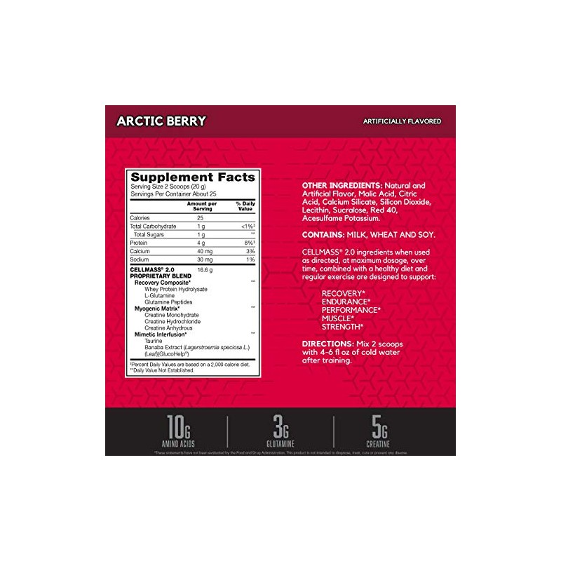 BSN CELLMASS 2.0 - Arctic Berry, 1.09 lb (50 Servings)