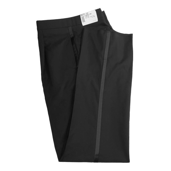 Unbranded New Men's Black Tuxedo Pants with Satin Stripe 100%
