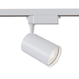 Maytoni Vuoro LED Spotlight for Rail Systems, 1-Phase Track Lighting, White, 355 Degree Adjustable, Aluminium, 4000K, 2400lm, 30W