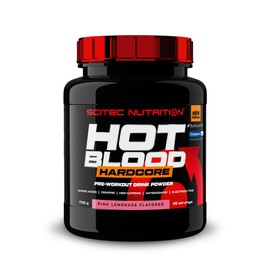 Scitec Nutrition Hot Blood Hardcore, Getränkepulver vor dem Training mit Aminosäuren und Kreatin, 700 g, Pink Limonade