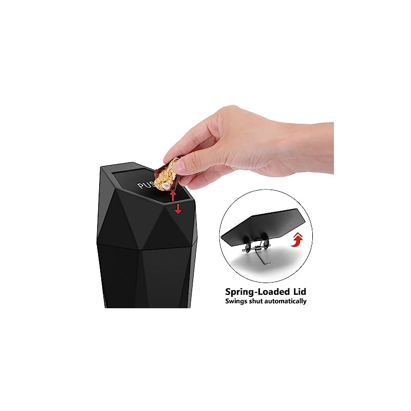 Ginsco Mini Car Trash Can with Lid - 2 Pack