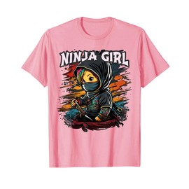 Funny NINJA GIRL Team Covert Crew Princess Birthday In Pink T-Shirt