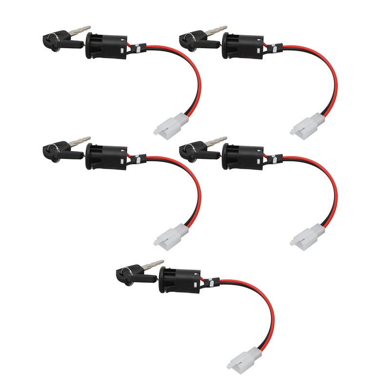 5PCS Motorcycle Ignition Switch with 10PCS Keys Short Wire Engine