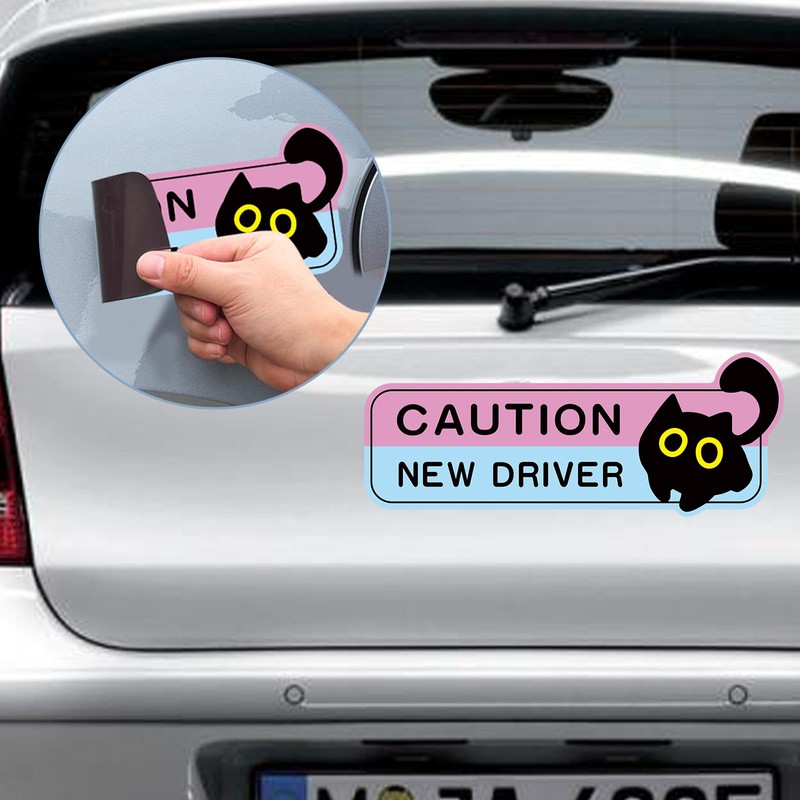 4pcs New Driver Car Magnet Set - Black Cat Design,