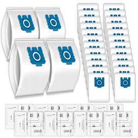 (32 Pack) 3D GN Vacuum Dust Bags and Airclean Filters Compatible with Miele Classic C1, Complete C2 C3, S227 S240, S270, S400, S400i, S600, S2, S5, S8 Series, Dust Bag and Filter, Hoover bags