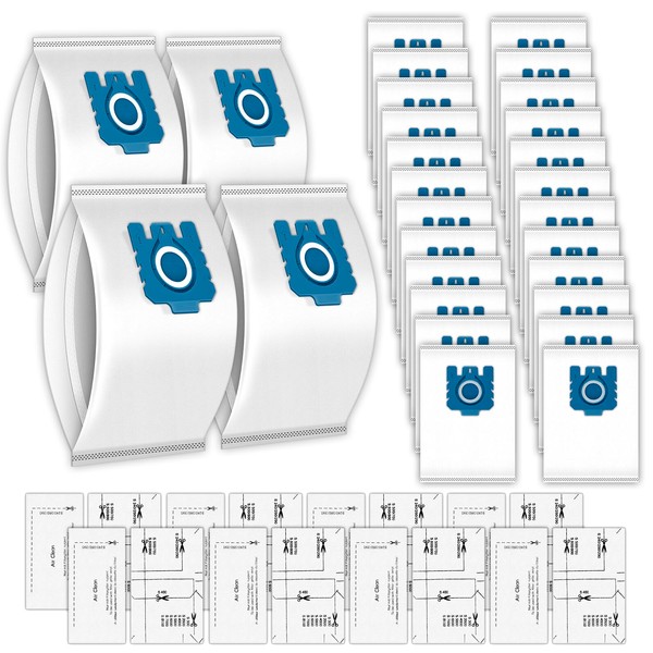 (32 Pack) 3D GN Vacuum Dust Bags and Airclean Filters