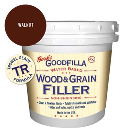 Water-Based Wood & Grain Filler (Trowel Ready) - Walnut - 1 Quart By Goodfilla | Replace Every Filler & Putty | Repairs, Finishes & Patches | Paintable, Stainable, Sandable & Quick Drying
