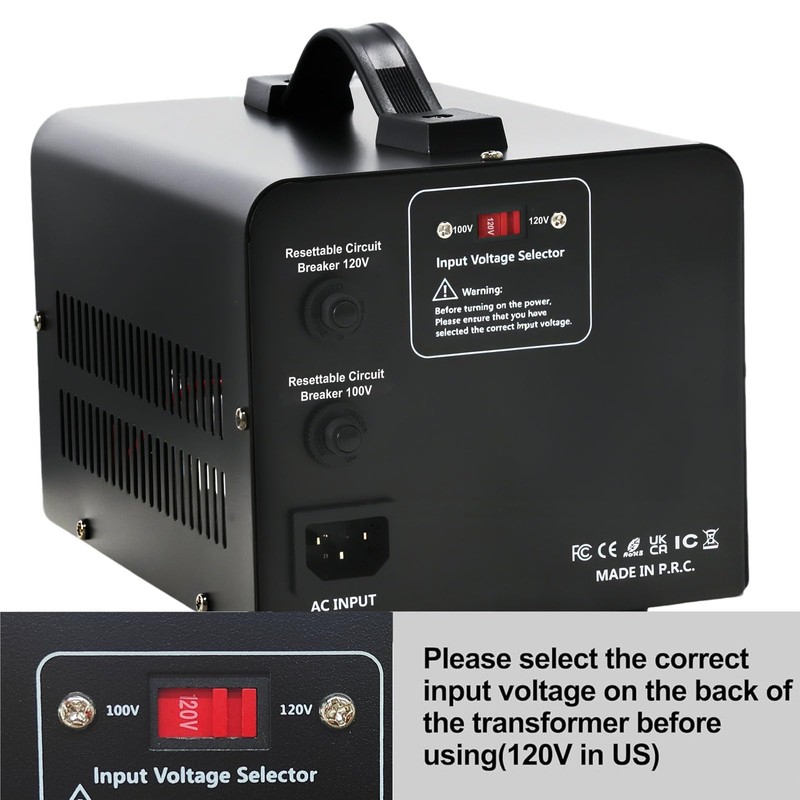 Yinleader 1000W US 120V to 100V JP Japan Voltage Converter