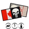 Skull Patch Canada Flag Fabric Applique to Sew or Iron