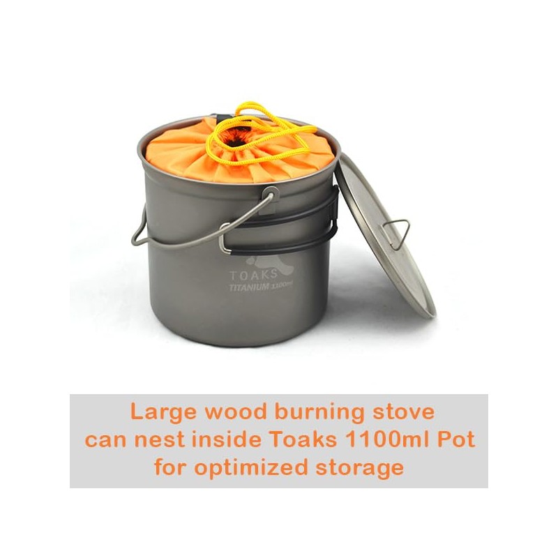 TOAKS Titanium Large Collapsible Wood Burning Stove – Ultralight, Compact