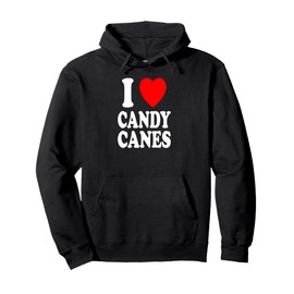 I Heart (Love) Candy Canes Winter Peppermint Christmas Pullover Hoodie