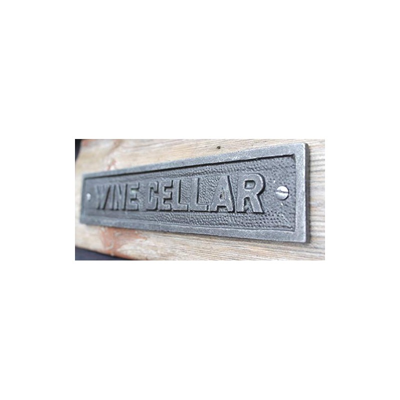 Cast Iron Antique Style Wine Cellar Door Wall Plaque
