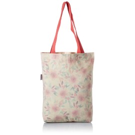 Le Jardin du Lin Bedruckte Einkaufstasche mit Roten Langen Henkeln, Wiederverwendbare, Tasche, Faltbar, ​Stofftasche, Größe: 34 x 40 Cm