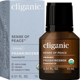 Cliganic Organic Frankincense Essential Oil - Boswellia Serrata, 100% Pure Natural Undiluted, for Aromatherapy | Non-GMO Verified