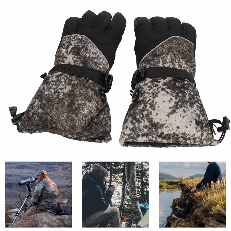 Electric Thermal Gloves Polyester Adjustable Temperature Anti Slip Touch Screen