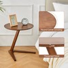 Uniclinens C-Shaped Solid Wood Round End Table, Side Table for