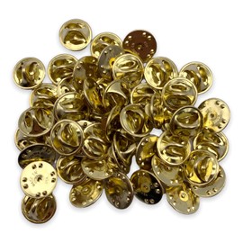 STOCKPINS Set of 50 Military Butterfly Clutch Pin Backs – Solid Brass, Rust-Resistant – Made in USA