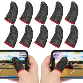 Finger Sack Games, 10 Pieces, High Sensitivity, Silver Fiber, Anti-Sweat Hands, Highly Reactive, Improved Operation, Stretchable, All Finger Compatible, Reduced Mistakes, Anti-Slip, Sound Games, For