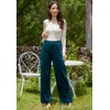Rasutina Women Wide Leg Velvet Pants High Waist Palazzo Pants