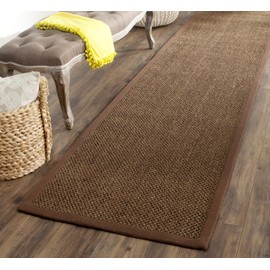 Safavieh Natural Fiber Collection NF443D Border Sisal Runner, 2'6" x 8' , Brown / Brown