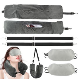 Saycker 2Pcs Stuffable Travel Pillow,Stuffable Neck Pillow for Travel,Fillable Travel Pillow Storage Bag,with 2 Eye Mask,Multiuse Neck Pillow for All Seasons,Travel Essentials,No Filler