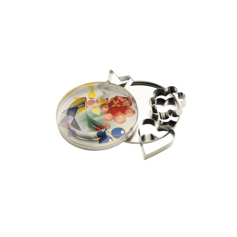 Kitchen Craft Novelty Shaped Cutters With Metal Storage Tin, Set