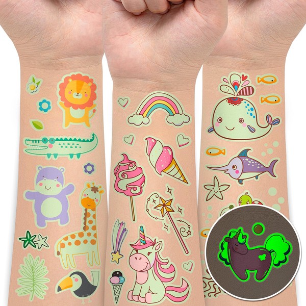 EMOME Kids Temporary Tattoos Set, 56 Sheets Kids Tattoos Designs