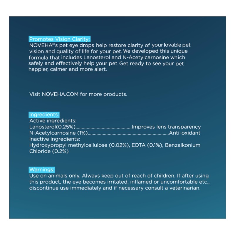 NOVEHA Pet Drops | Advanced Lanosterol Solution + NAC (2